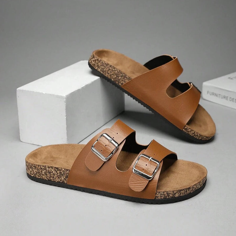 Sandalia Cuero Doble Confort™
