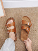 Sandalia Cuero Doble Confort™