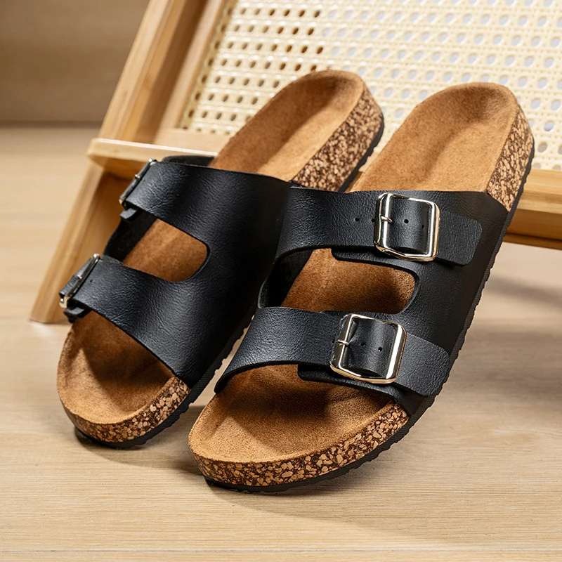 Sandalia Cuero Doble Confort™