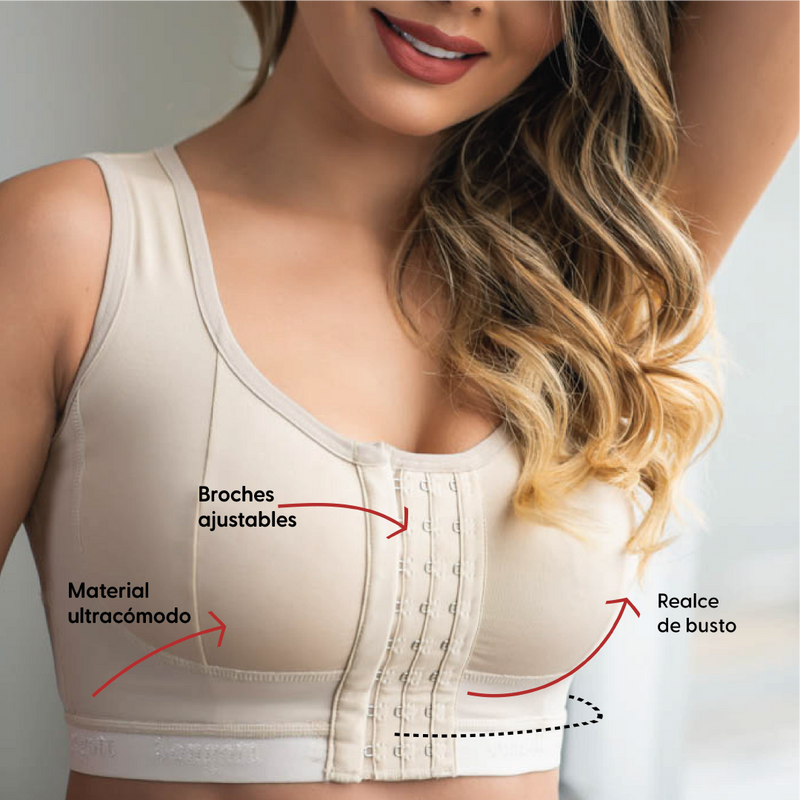 Brasier Mujer sin Varilla – Corrector de Postura, Cobertura Total con Cierre Frontal